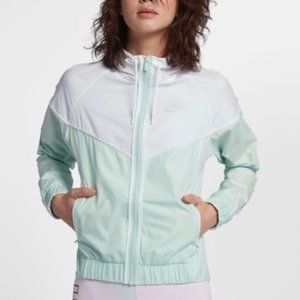 Nike White + Mint Windrunner Jacket
